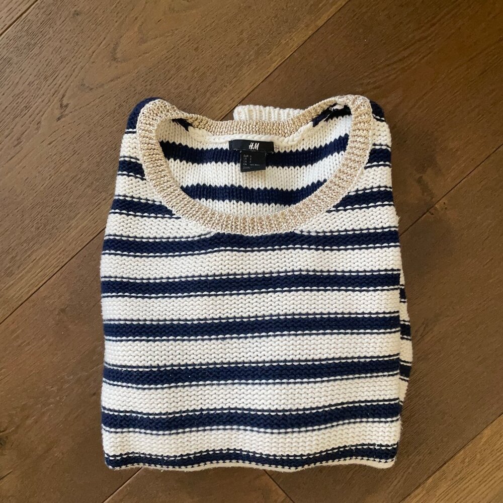 H&M Blue Striped Sweater Size S